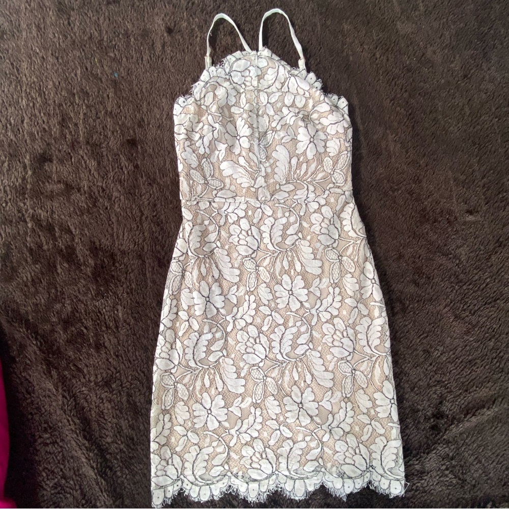 Lulu's Cream Halter Sheath Mini Dress - Picture 2 of 4